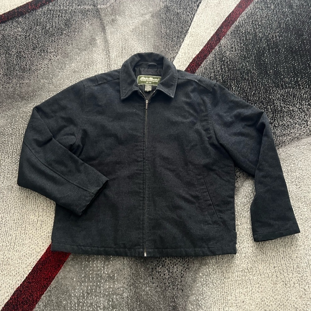 Eddie Bauer Fleeced Cotton Zip Up Bomber Jacket